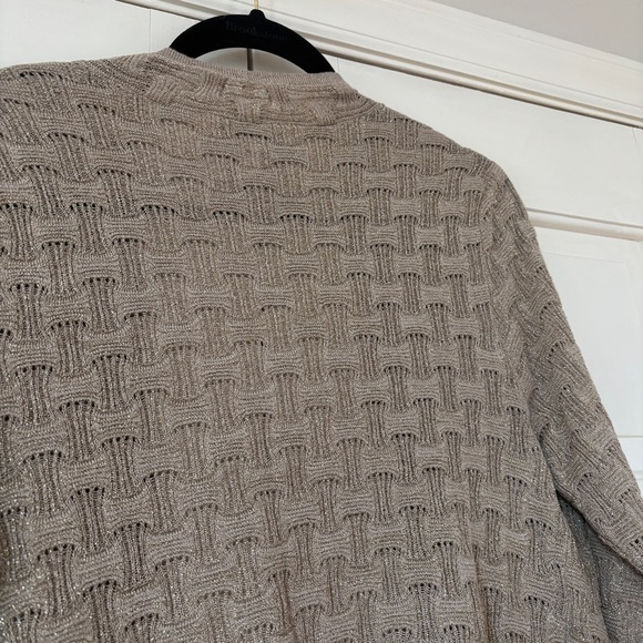 Chicos Travelers Size 1 Cardigan Open Front Metallic Basketweave Chicos Medium - Picture 11 of 14